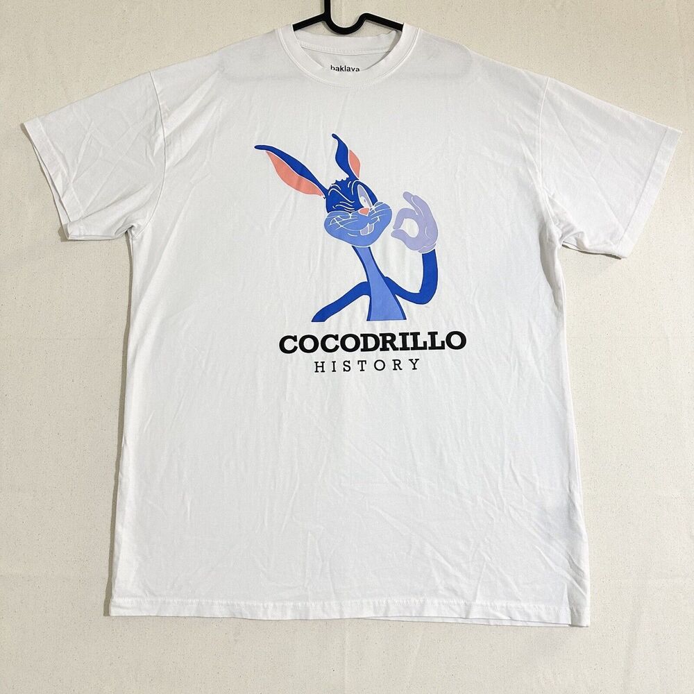 Baklava Cocodrillo History Crewneck T-Shirt Size 2XL White